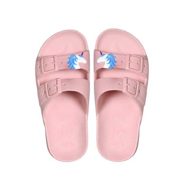 sandale rose à motif licorne pour enfant cacatoès vue de face