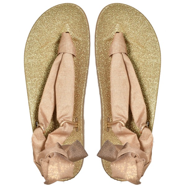 sandale à lannières cacatoès dorée vue de face