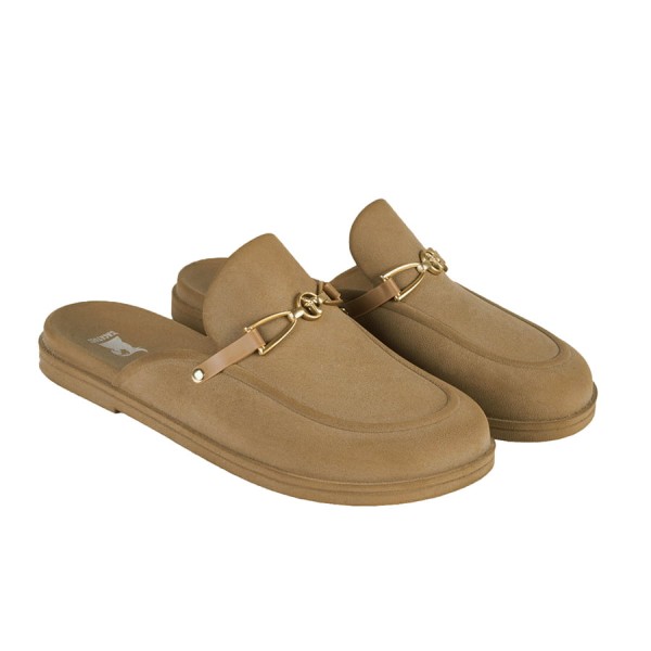 mules femme campos camel vue de trois quart