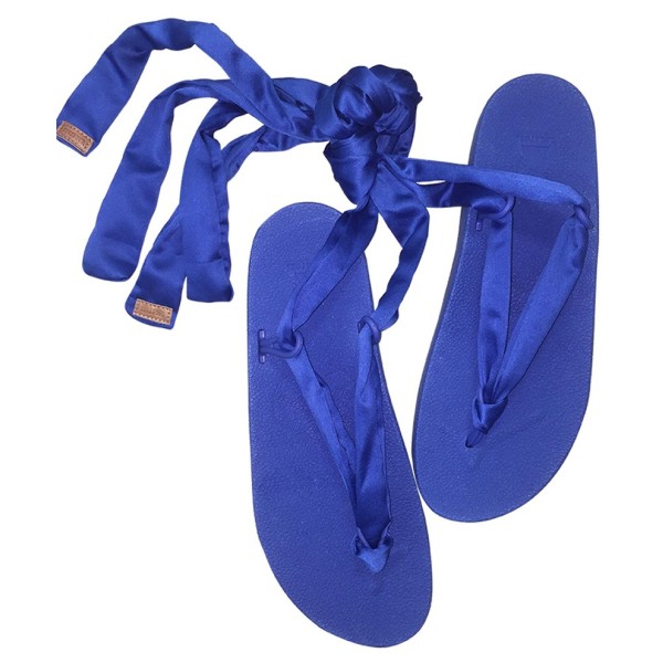 sandale à lannières cacatoès bleu roi vue de face